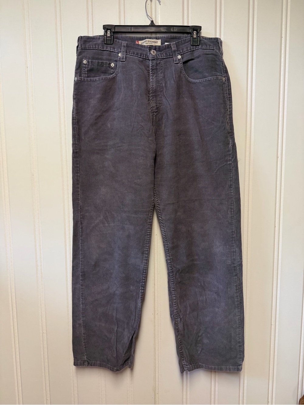 Vintage Levi's 569 Loose Straight Corduroy Pants Gray 34x32 Y2K Baggy